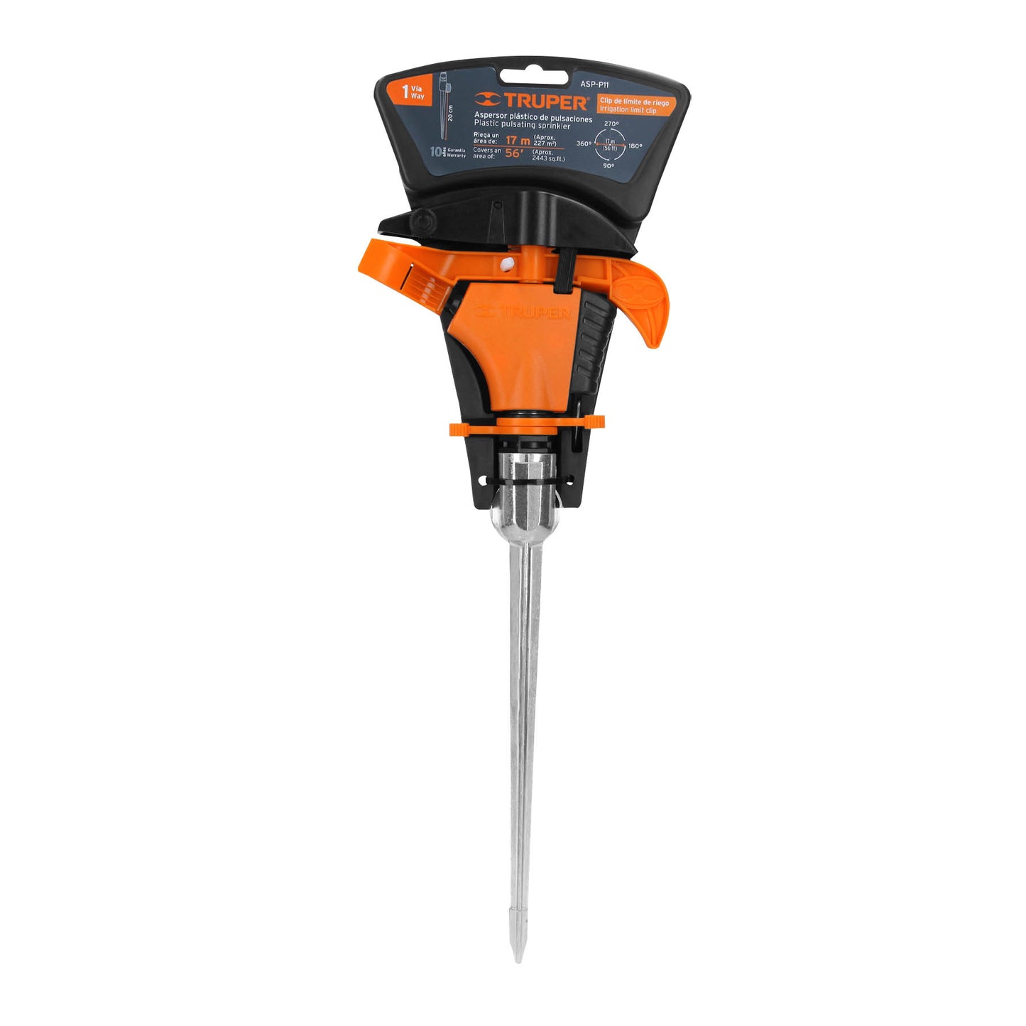 TRUPER, 230m² (2450sq ft) one-way plast. pulsating sprinkler